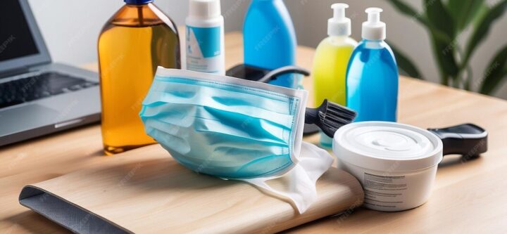 office-object-cleaning-product-wood-table-with-medical-mask-gel-laptop_1199132-171097 office-object-cleaning-product-wood-table-with-medical-mask-gel-laptop_1199132-171097